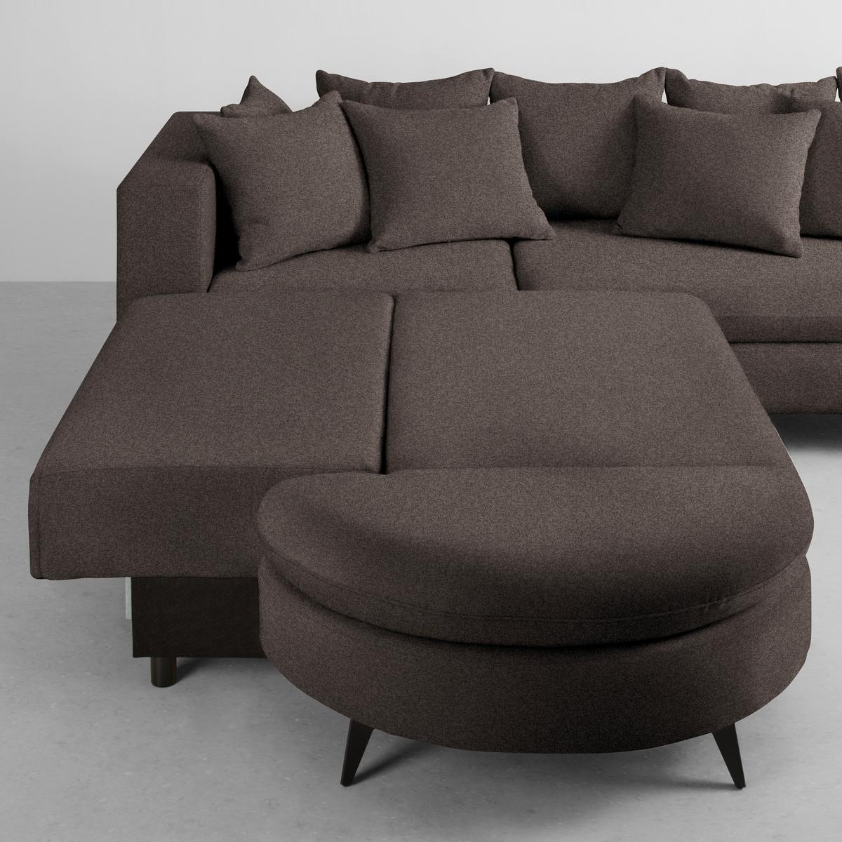 Ecksofa Axel Mokka - Schwarz/Mokka, MODERN, Textil/Metall (250/87/291cm) - Mömax