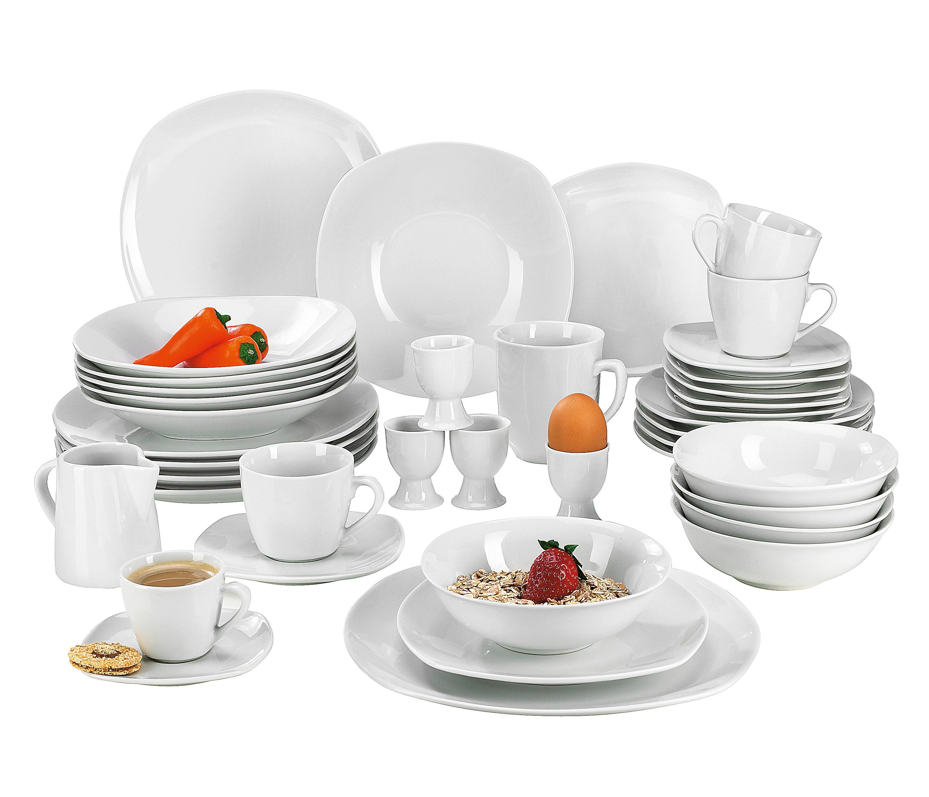 SERWIS OBIADOWO-ŚNIADANIOWY GRENLANDIA -BEST- - biały, Basics, ceramika - Boxxx