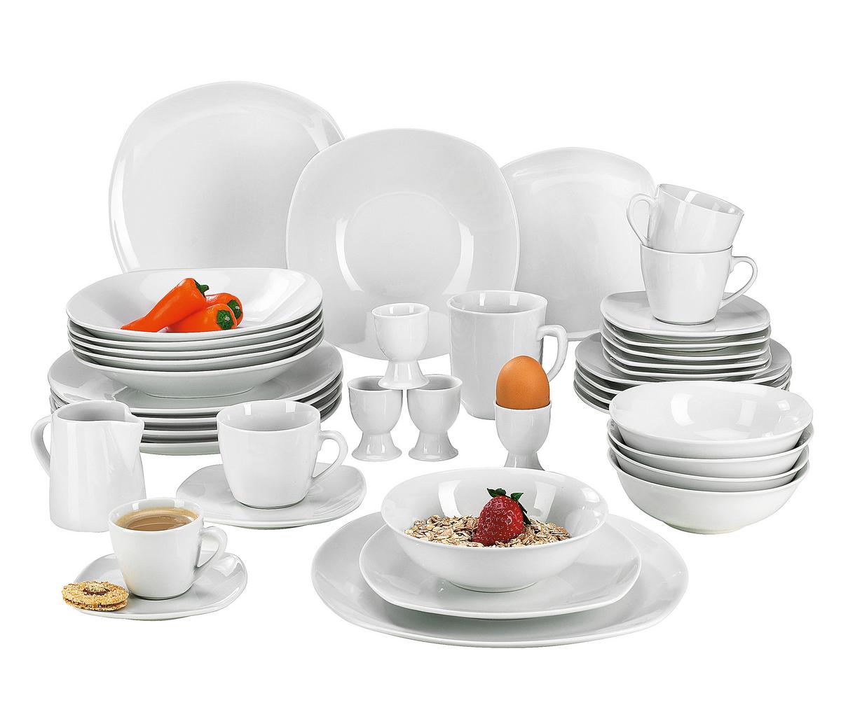 SERWIS OBIADOWO-ŚNIADANIOWY GRENLANDIA -BEST- - biały, Basics, ceramika - Boxxx