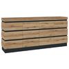 Comodă cu uși CORTE - culoare lemn stejar/gri, Trend, material pe bază de lemn (201,2/92,5/45cm) - Modern Living