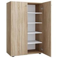 Schuhrschrank Lona XL ca.70x110x39cm Eiche Dekor - Schwarz/Grau, KONVENTIONELL, Holzwerkstoff/Kunststoff (70/110/39cm) - MID.YOU