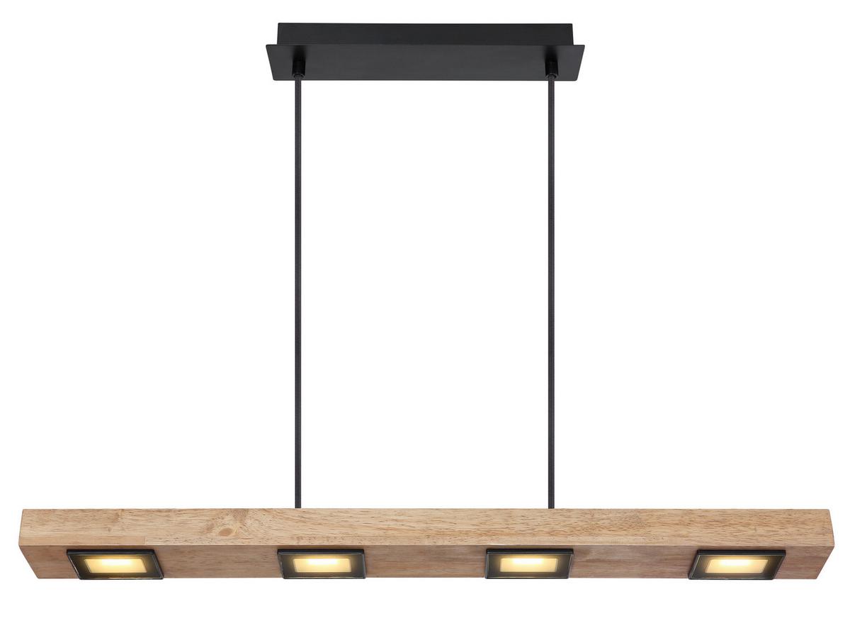 LAMPA WISZĄCA LED 56247-6HB - czarny/ciemnobrązowy, Natur, metal/drewno (80/8/120cm) - Globo