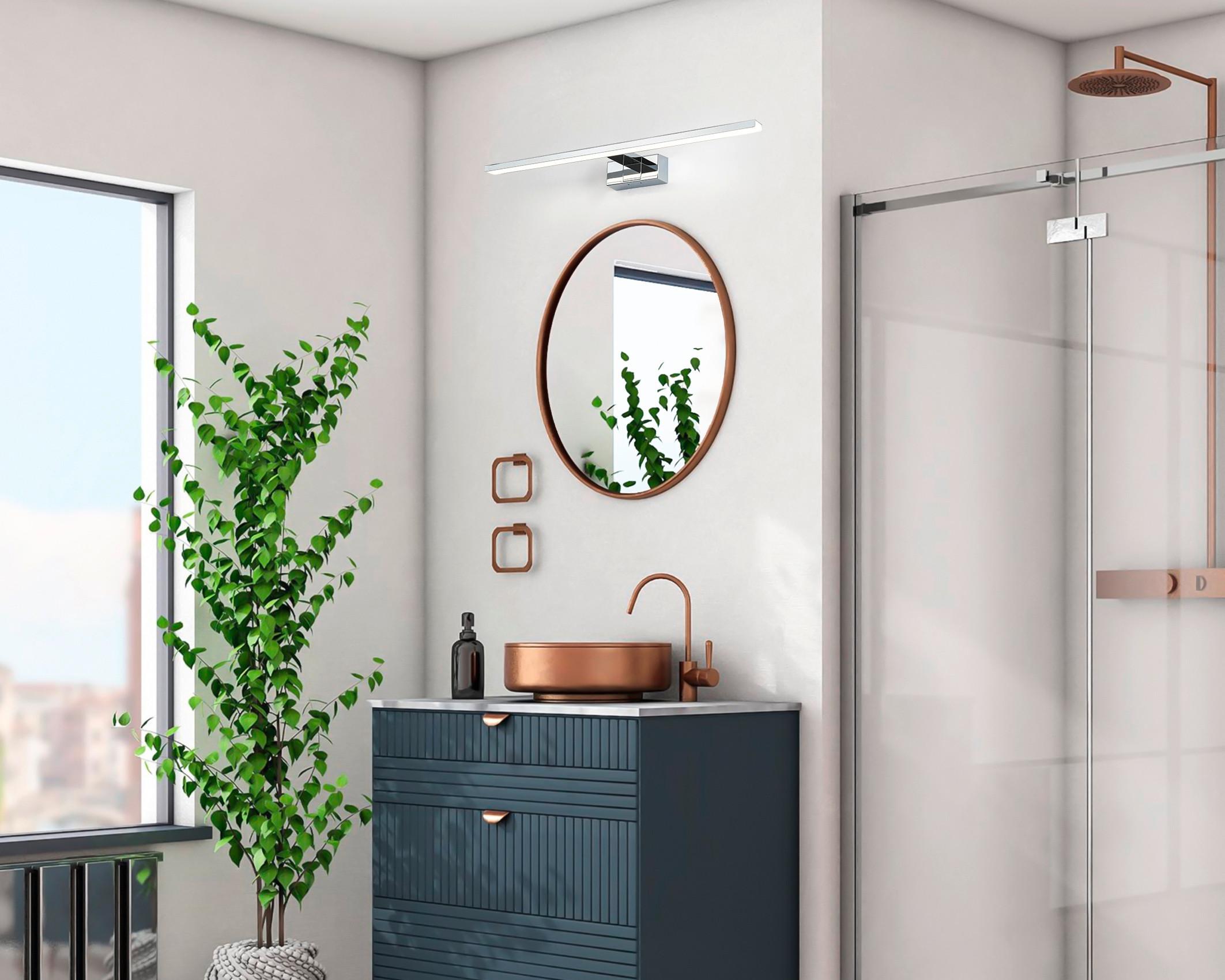 Fürdőszobai Fali Lámpa Momu 60cm - króm, Modern, műanyag/fém (60/12,8/5,1cm) - Mömax
