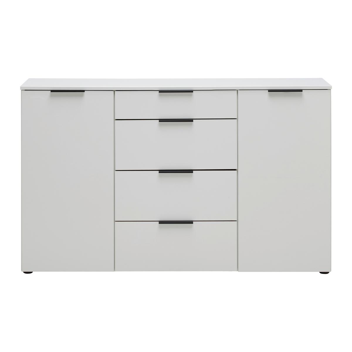 Kommode Level 36 Black A Weiß - Schwarz/Weiß, KONVENTIONELL, Holzwerkstoff/Kunststoff (135/84/41cm) - Premium Living