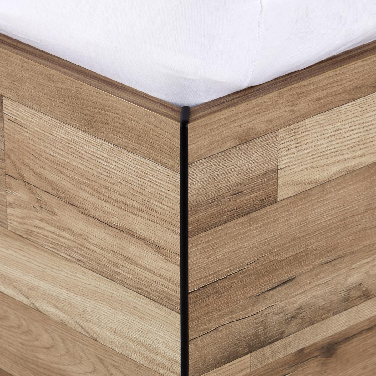 Krevet James - boje grafita/boje hrasta, Konvencionalno, drvni materijal/tekstil (180/200cm) - Premium Living