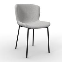 Stuhl Noemie Hellgrau Chenille Gepolstert - Dunkelgrau/Schwarz, MODERN, Holz/Textil (49/81/54cm) - Bessagi Home