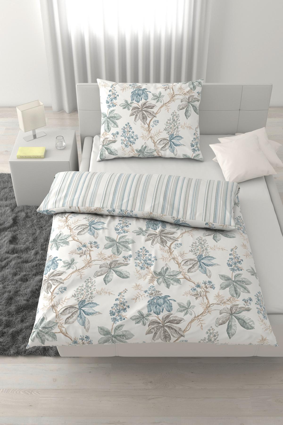 Ágyneműhuzat-garnitúra Franky - kék/fehér, Romantik / Landhaus, textil (140/200cm) - Mömax