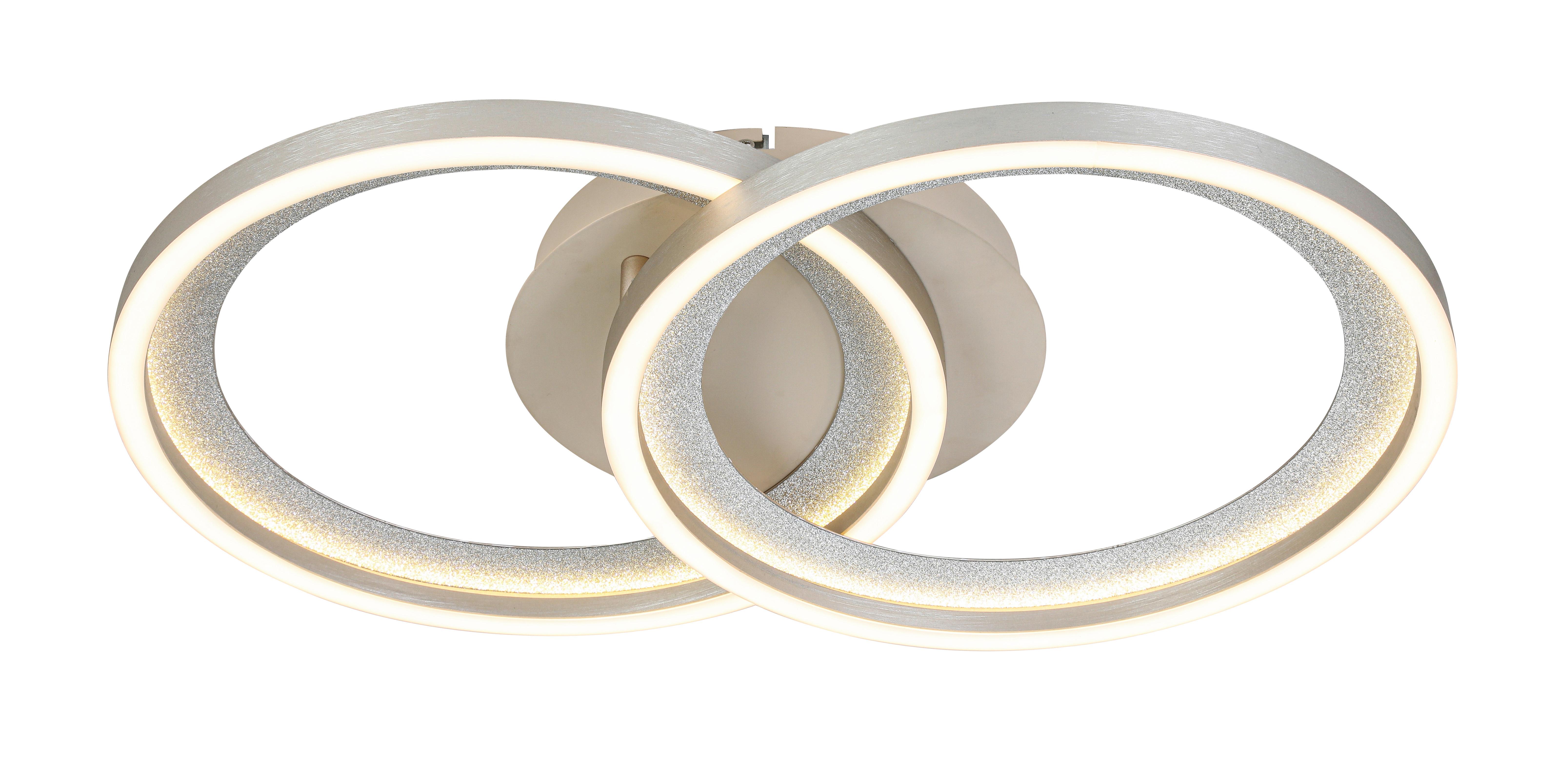 Led-deckenleuchte Silber-/sandfarben Max. 36 W - Sandfarben/Champagner, Modern, Kunststoff/Metall (53,5/33,5/7,5cm) - Mömax