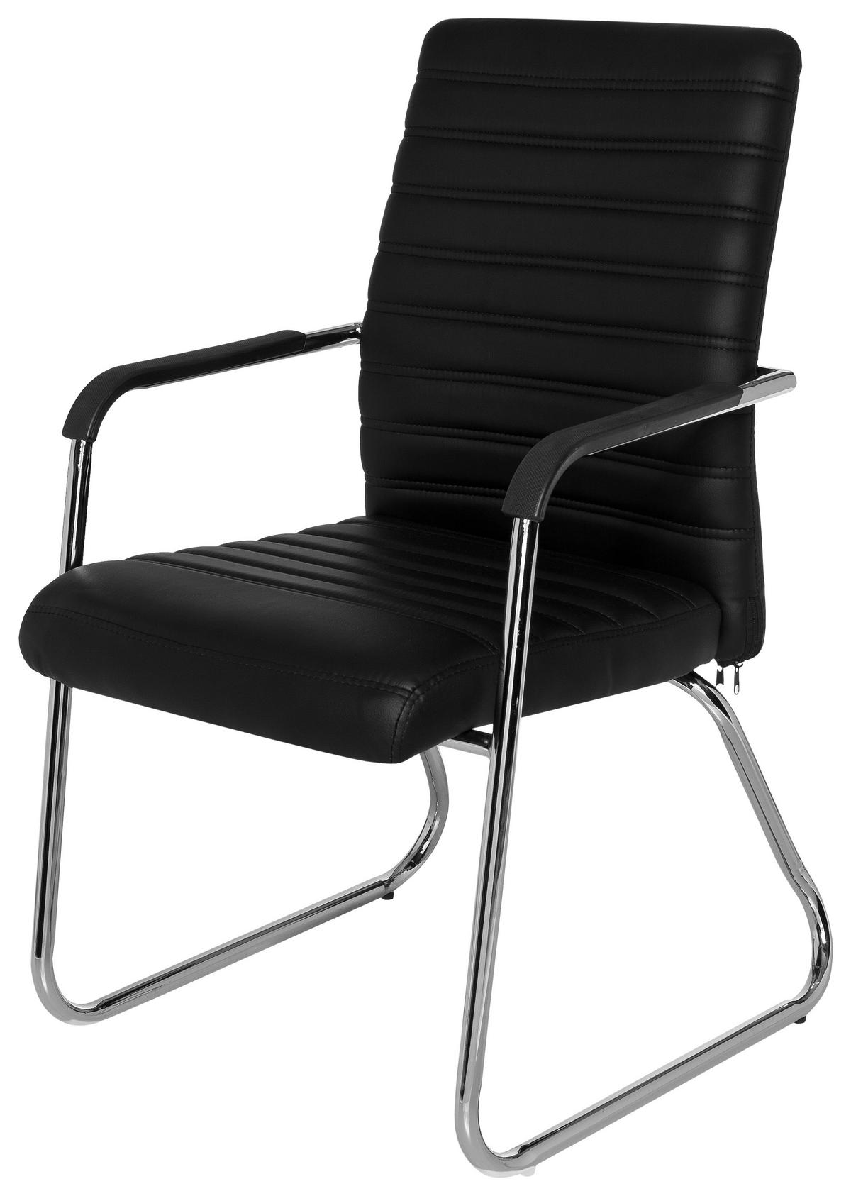 Konferenčni Stol Steel V, Črna - barve kroma/črna, Moderno, kovina/umetna masa (55/96/46cm) - MID.YOU