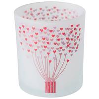 Windlicht Sherine I in diversen Designs - Rosa/Weiß, Basics, Glas (7,0/8,5cm)