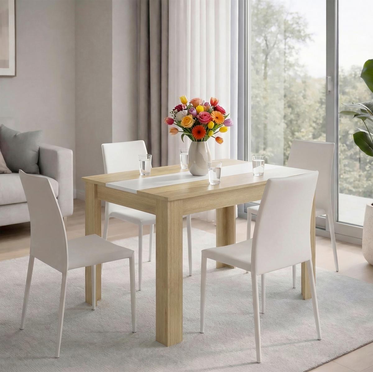Esstisch Vcm Esstisch "disalo" 115x80 - Honigeiche/Weiss, Modern, Holzwerkstoff (115/80/75cm) - MID.YOU