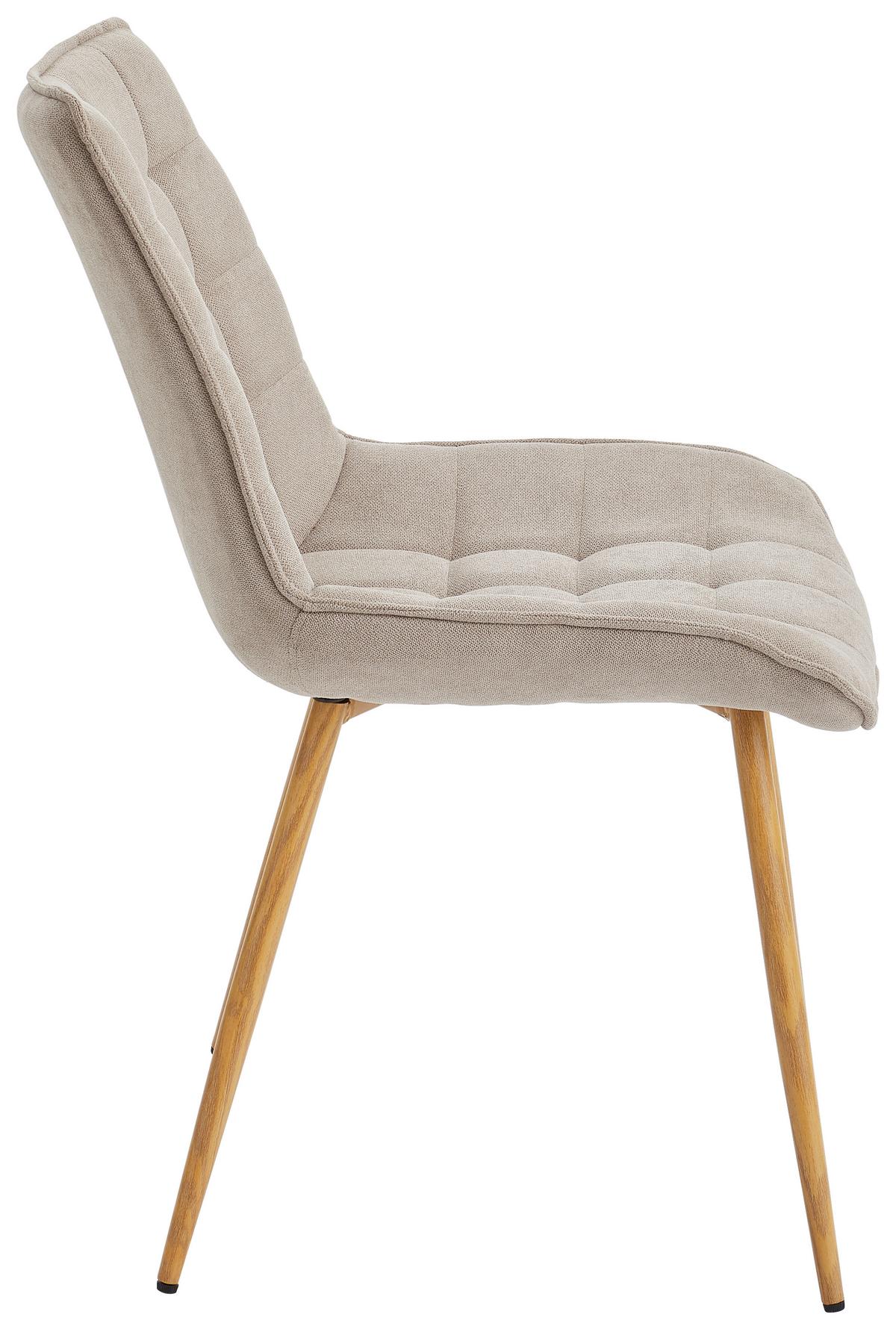 KRZESŁO LENA - kolor dębowy/taupe, Modern, metal/tkanina (51/88/62cm) - Livetastic