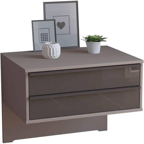 SZAFKA NOCNA MONZA - szary/brązowy, Design, materiał drewnopochodny/metal (60/48/43cm) - Dieter Knoll