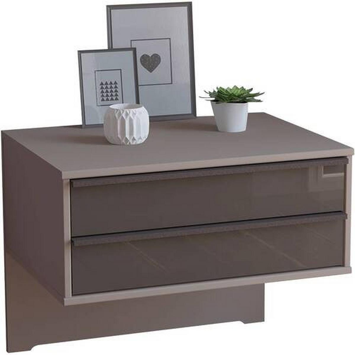 SZAFKA NOCNA MONZA - szary/brązowy, Design, materiał drewnopochodny/metal (60/48/43cm) - Dieter Knoll