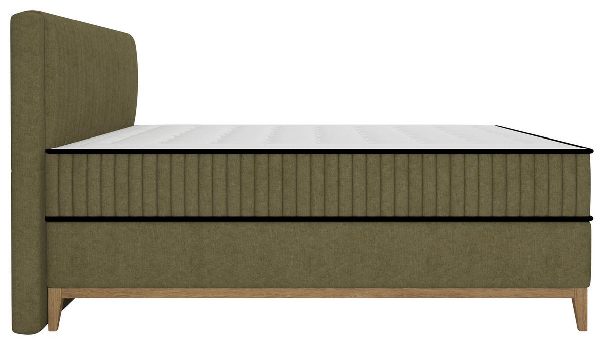 Bett Elena Olivgrün ca. 200x200cm - Olivgrün, KONVENTIONELL, Holz/Holzwerkstoff (200/200cm) - Sembella
