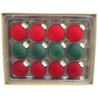 Christbaumkugel-Set Oscar Rot/Dunkelgrün, 12-teilig - Dunkelgrün/Rot, Glas/Metall (3cm) - Mömax