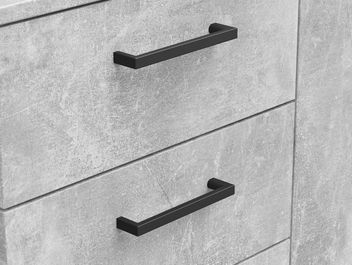 Kommode Multistauraum Betonoptik - Anthrazit/Schwarz, MODERN, Holzwerkstoff/Kunststoff (120/83/40cm) - Mömax