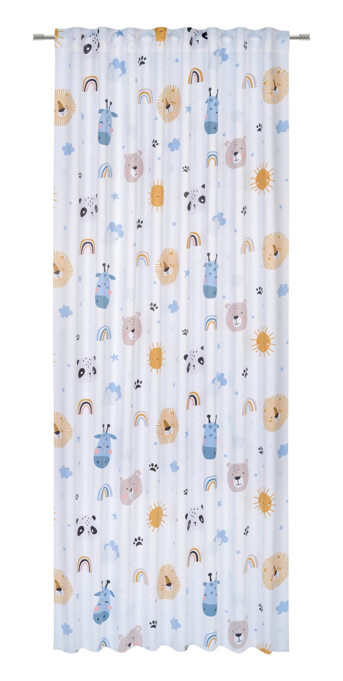 Verdunkelungsvorhang Oscar Animalprint ca. 135x245cm - Weiß, KONVENTIONELL, Textil (135/245cm) - Mömax
