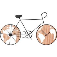 Falióra Bicyle Clock - fekete/natúr, fém (84/47/4cm)