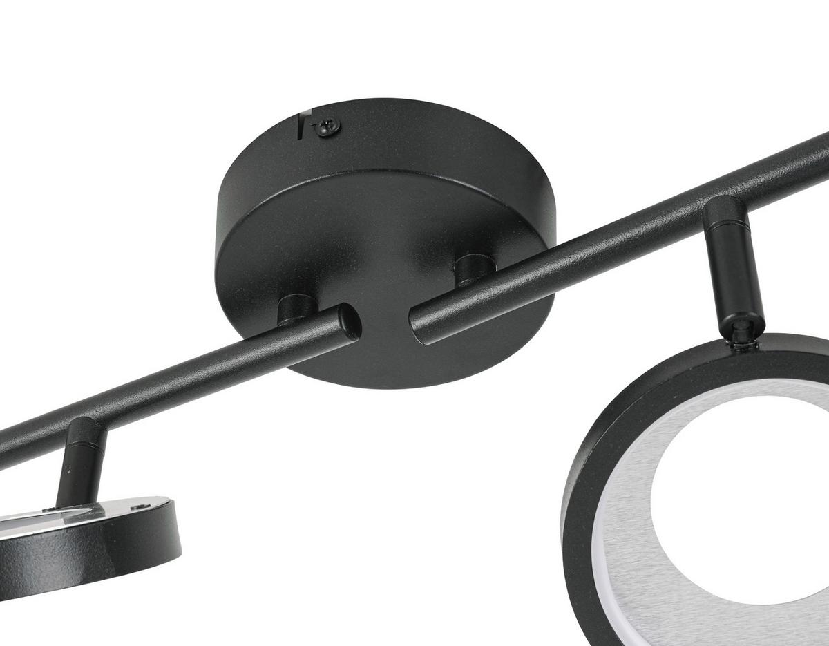 LAMPA REFLEKTOROWA LED GRANADA *SBN* - czarny/kolor aluminiowy, Basics, tworzywo sztuczne/metal (83/12/19cm) - Novel