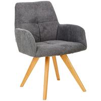 KRZESŁO Z PODŁOKIETNIKAMI PISA - kolor dębowy/antracytowy, Konventionell, drewno/tkanina (62/87,5/68,5cm) - Linea Natura