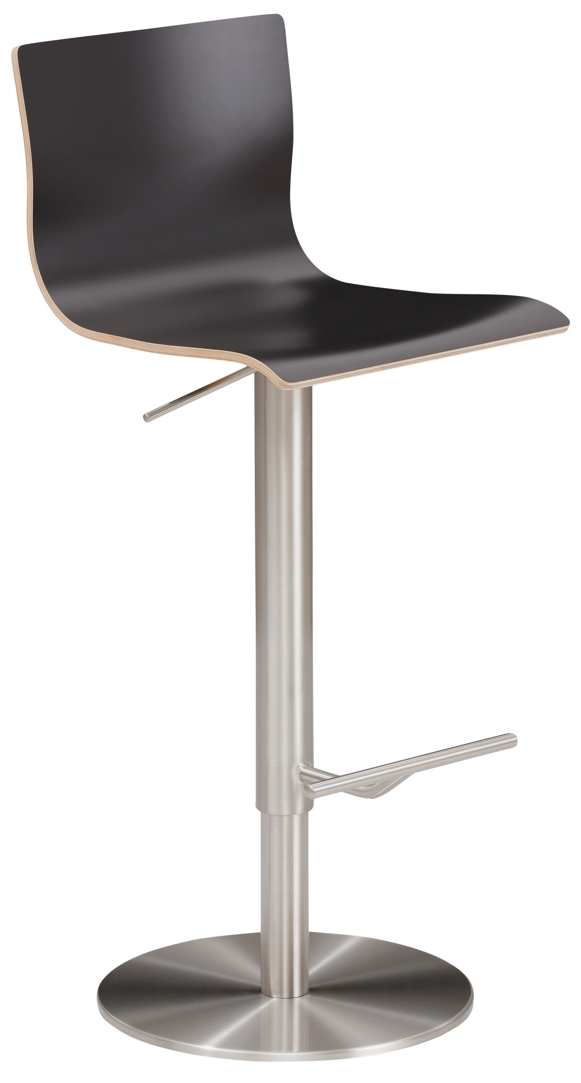 Barhocker My Henri ca. 39x81-107 cm Anthrazit - Chromfarben/Anthrazit, MODERN, Holz/Metall (39,5/81-107,5/43cm) - MID.YOU