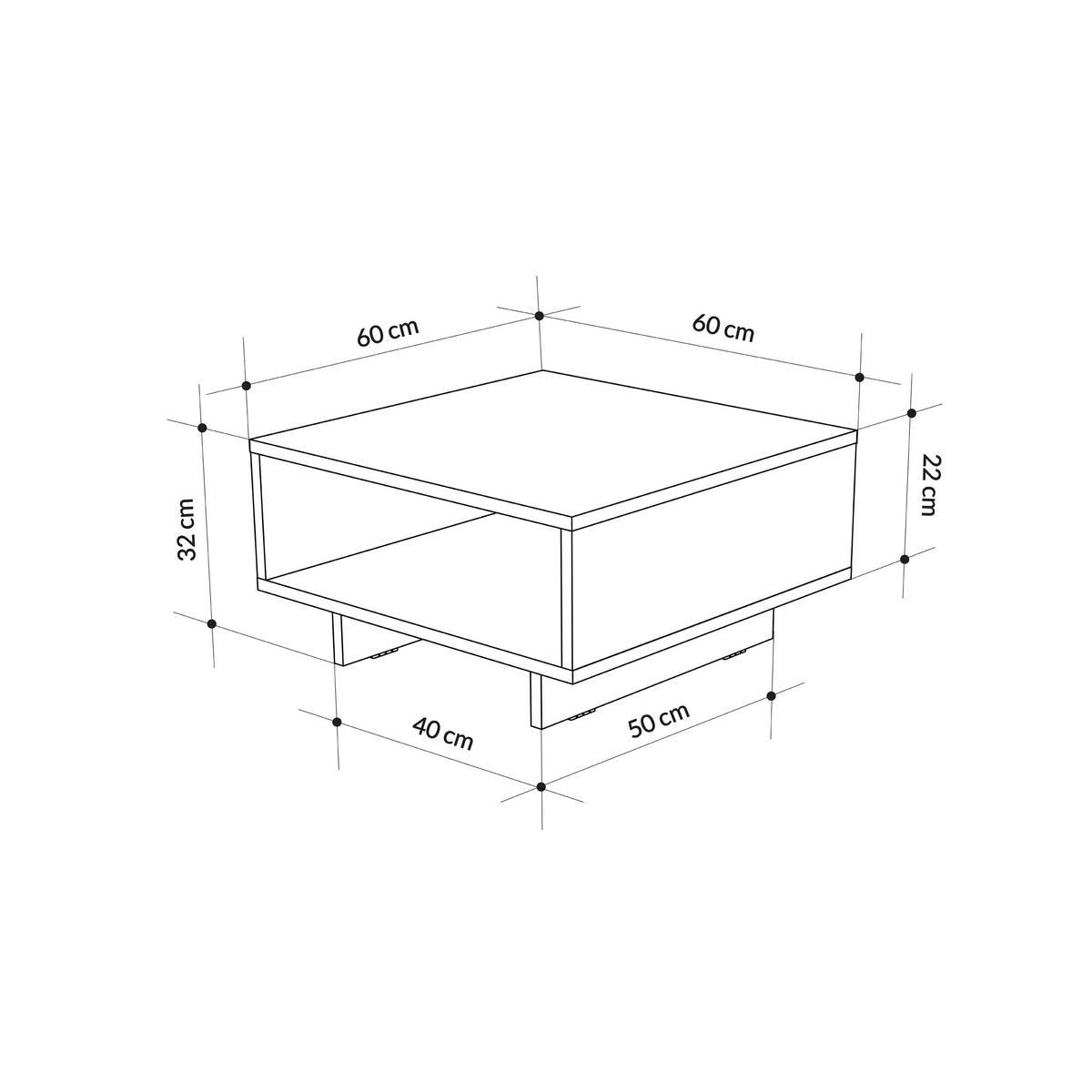 Couchtisch Hola ca. 60x32x60 cm Weiß/Anthr. - Anthrazit/Weiß, Design, Holzwerkstoff (60/32/60cm) - Livetastic