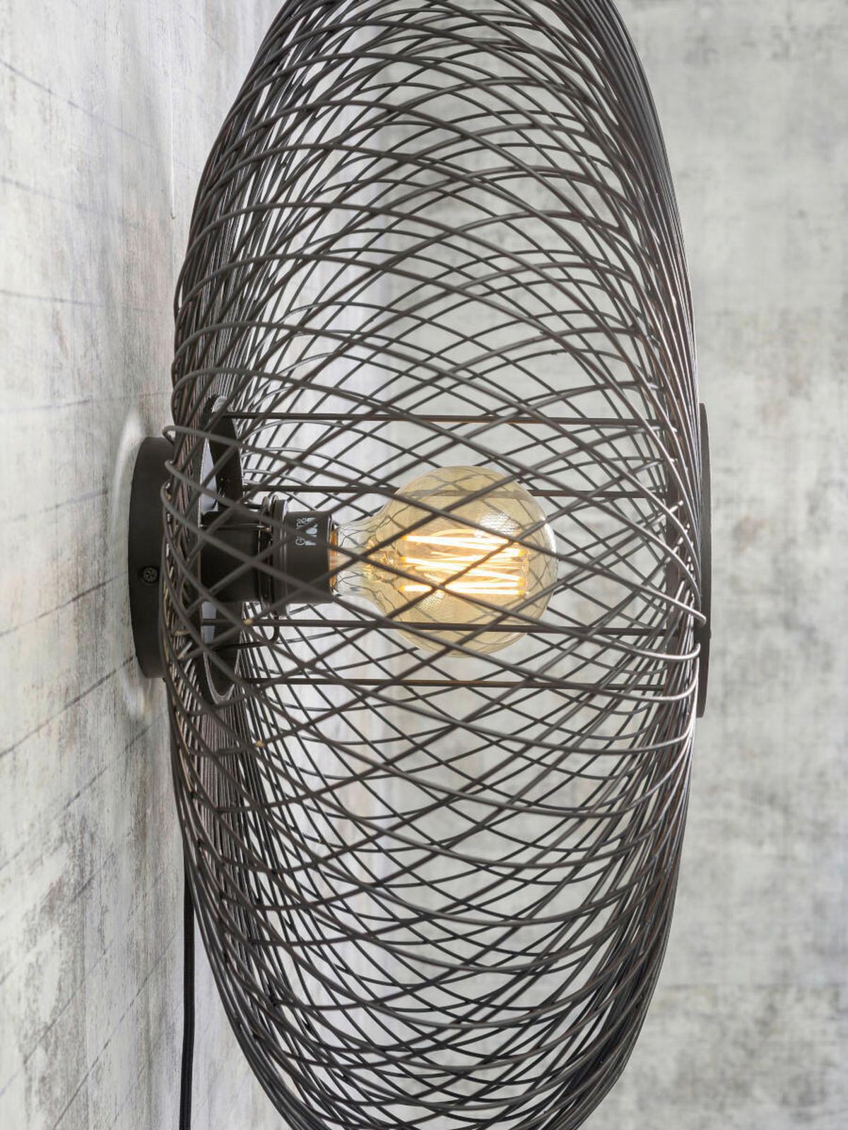 Stenska Svetilka Cango, Črna, Bambus - črna, Natur, naravni materiali (63/38cm) - Good & Mojo