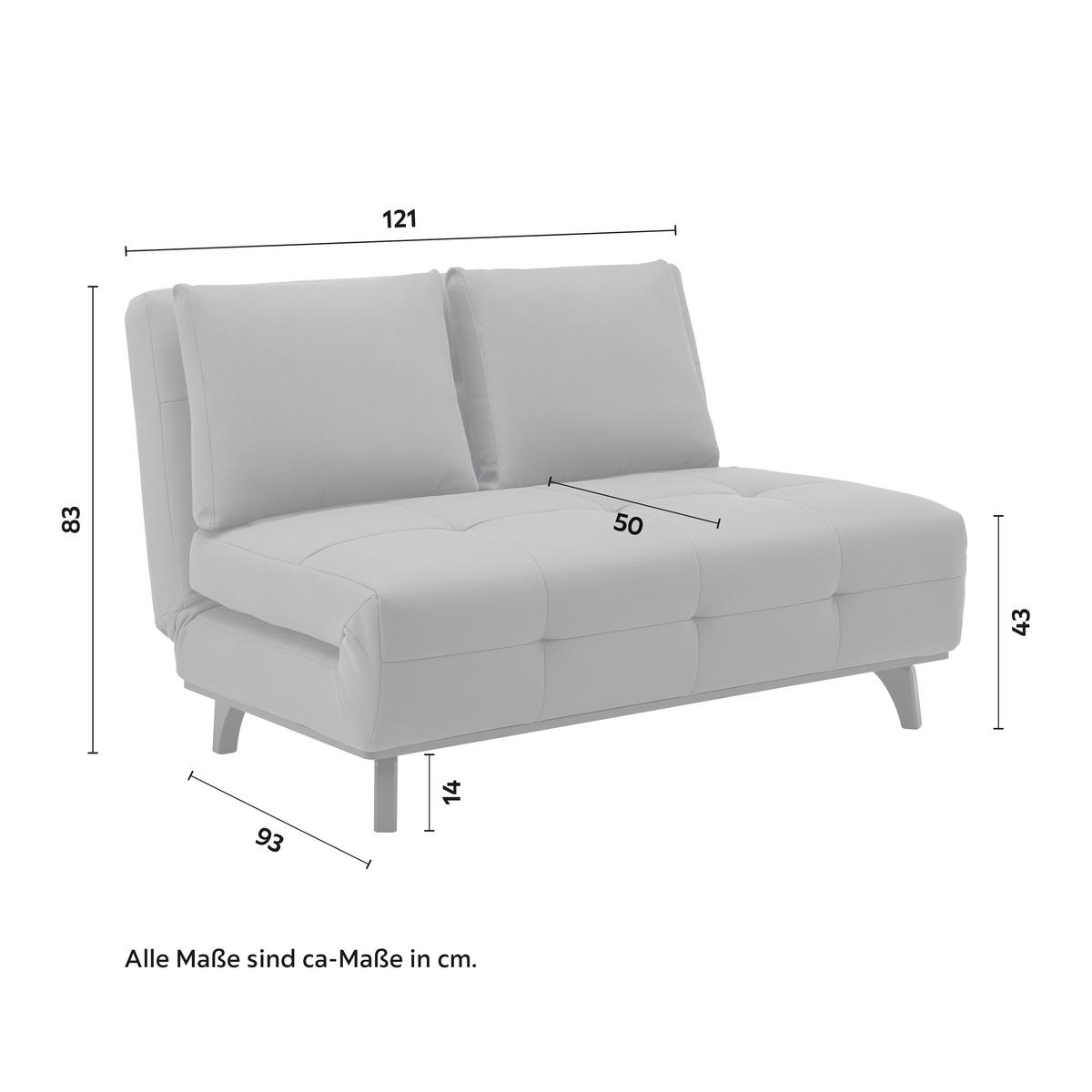 Canapea extensibilă RICA - gri, Modern, lemn/textil (121/83/93cm) - Bessagi Home