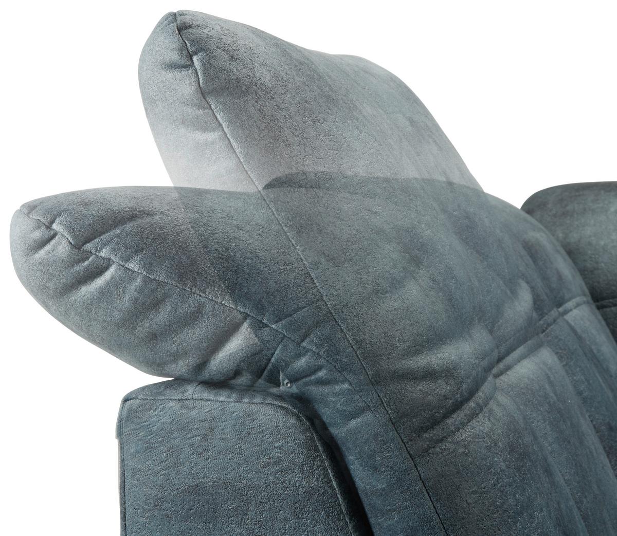 Wohnlandschaft Sierra in Dunkelblau - Blaugrau/Schwarz, MODERN, Textil/Metall (230/364/181cm) - Mömax