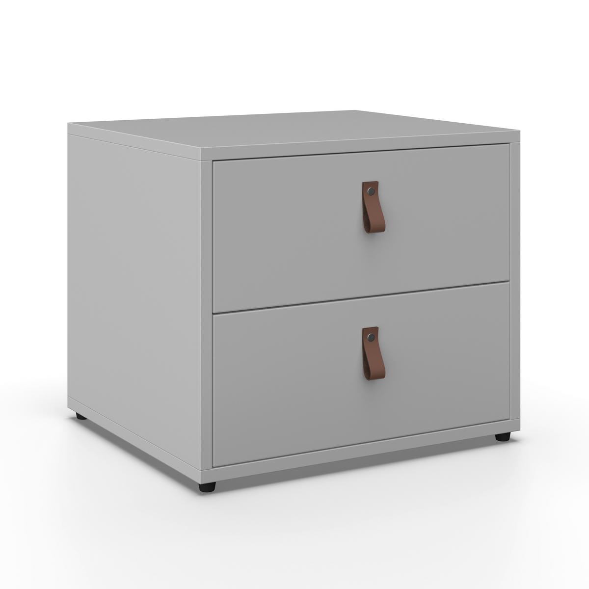 Nachtkästchen Mick Weiß MDF - Schwarz/Weiß, MODERN, Holzwerkstoff/Kunststoff (46/40/40cm) - Bessagi Home