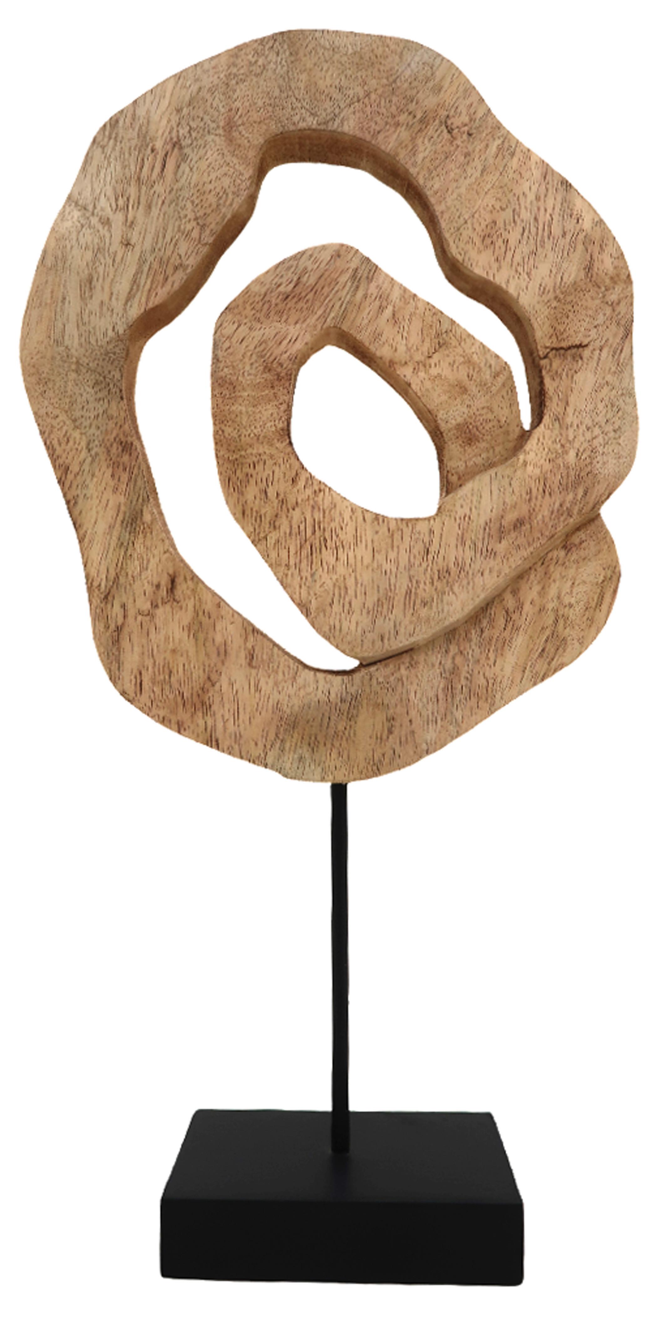 RZEŹBA FO-2322A - kolor naturalny, Natur, metal/drewno (24,5/52/9cm) - Ambia Home