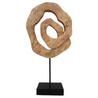 RZEŹBA FO-2322A - kolor naturalny, Natur, metal/drewno (24,5/52/9cm) - Ambia Home