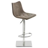 Tresenstuhl "My Tobi", schlammfarbe - Schlammfarben/Edelstahlfarben, KONVENTIONELL, Holz/Textil (43/85-110/50cm) - Livetastic