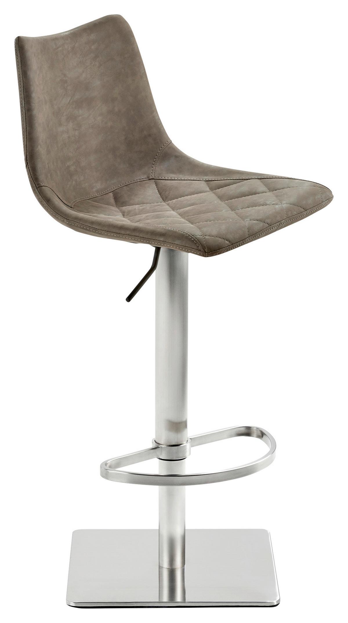 Tresenstuhl "My Tobi", schlammfarbe - Schlammfarben/Edelstahlfarben, KONVENTIONELL, Holz/Textil (43/85-110/50cm) - Livetastic