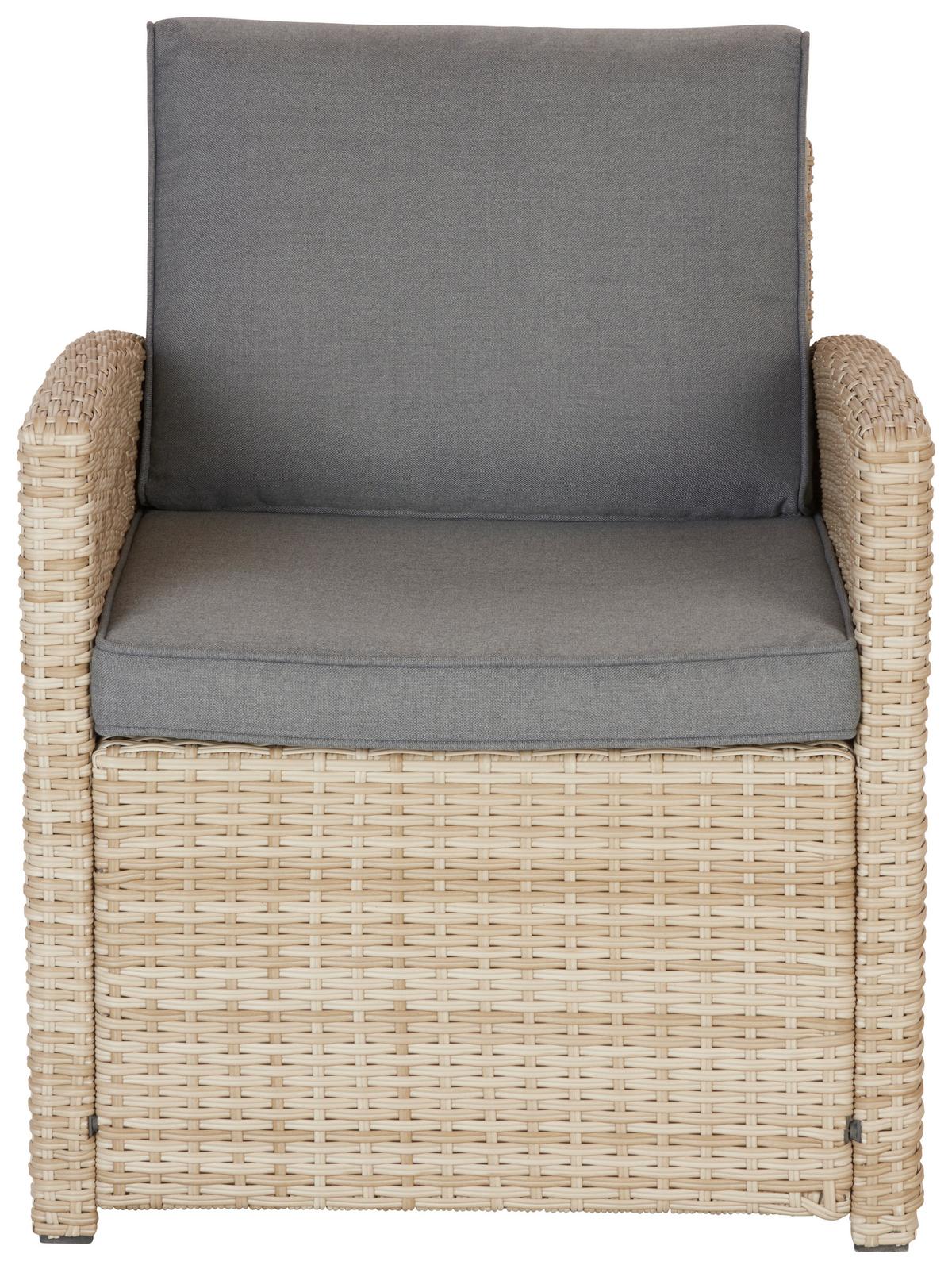 Loungegarnitur-Set Nela 2 Grau/Beige - Beige/Hellgrau, Modern, Glas/Kunststoff - Mömax