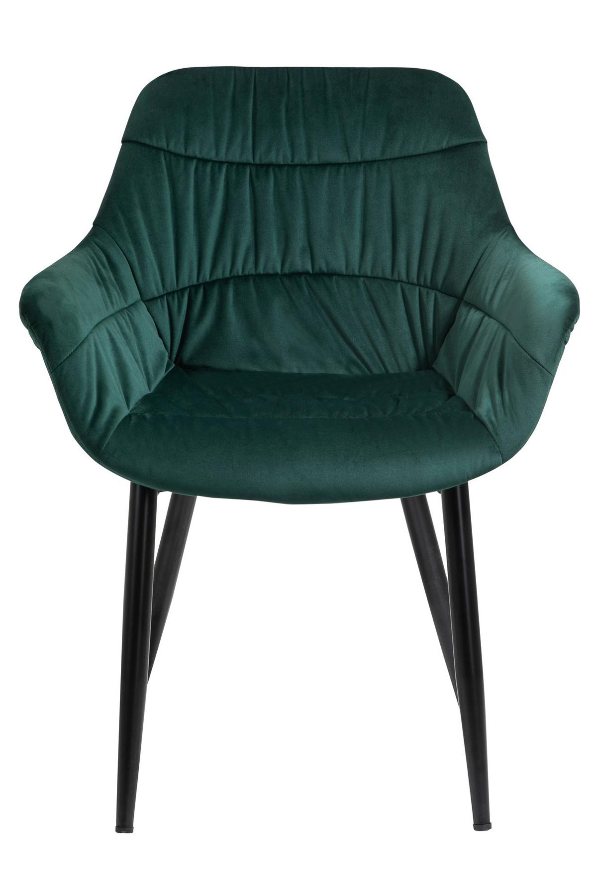 Naslanjač Samt, Gozdno Zelena - črna/gozdno zelena, Moderno, kovina/tekstil (63/81,5/61cm) - Livetastic