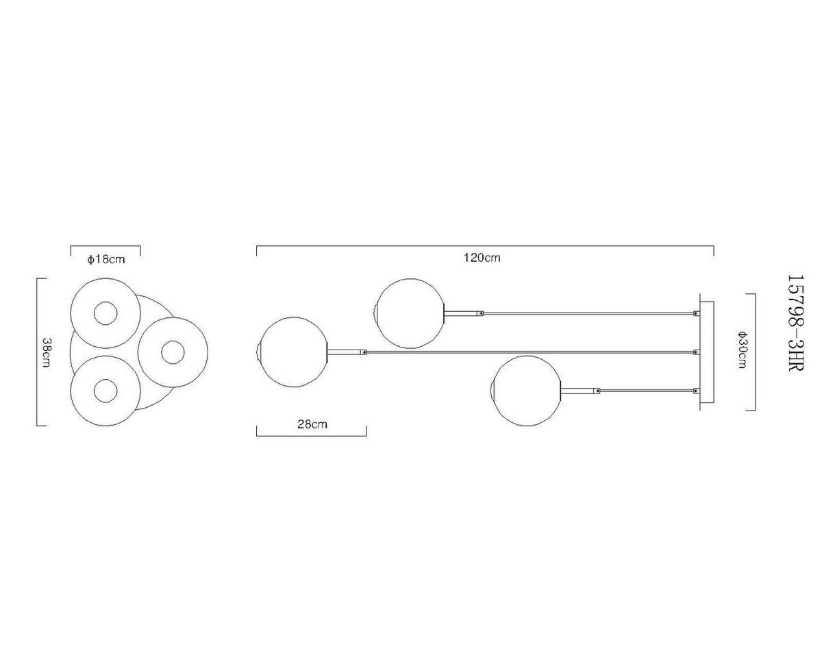 LED-HÄNGELEUCHTE 15798-3HR LACY - Weiss/Schwarz, Konventionell, Glas/Kunststoff (38/120cm) - Globo