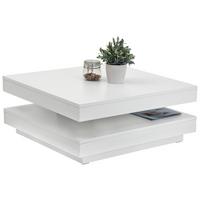 STOLIK KAWOWY ANDY - biały, Basics, materiał drewnopochodny (67/67/35cm) - Boxxx