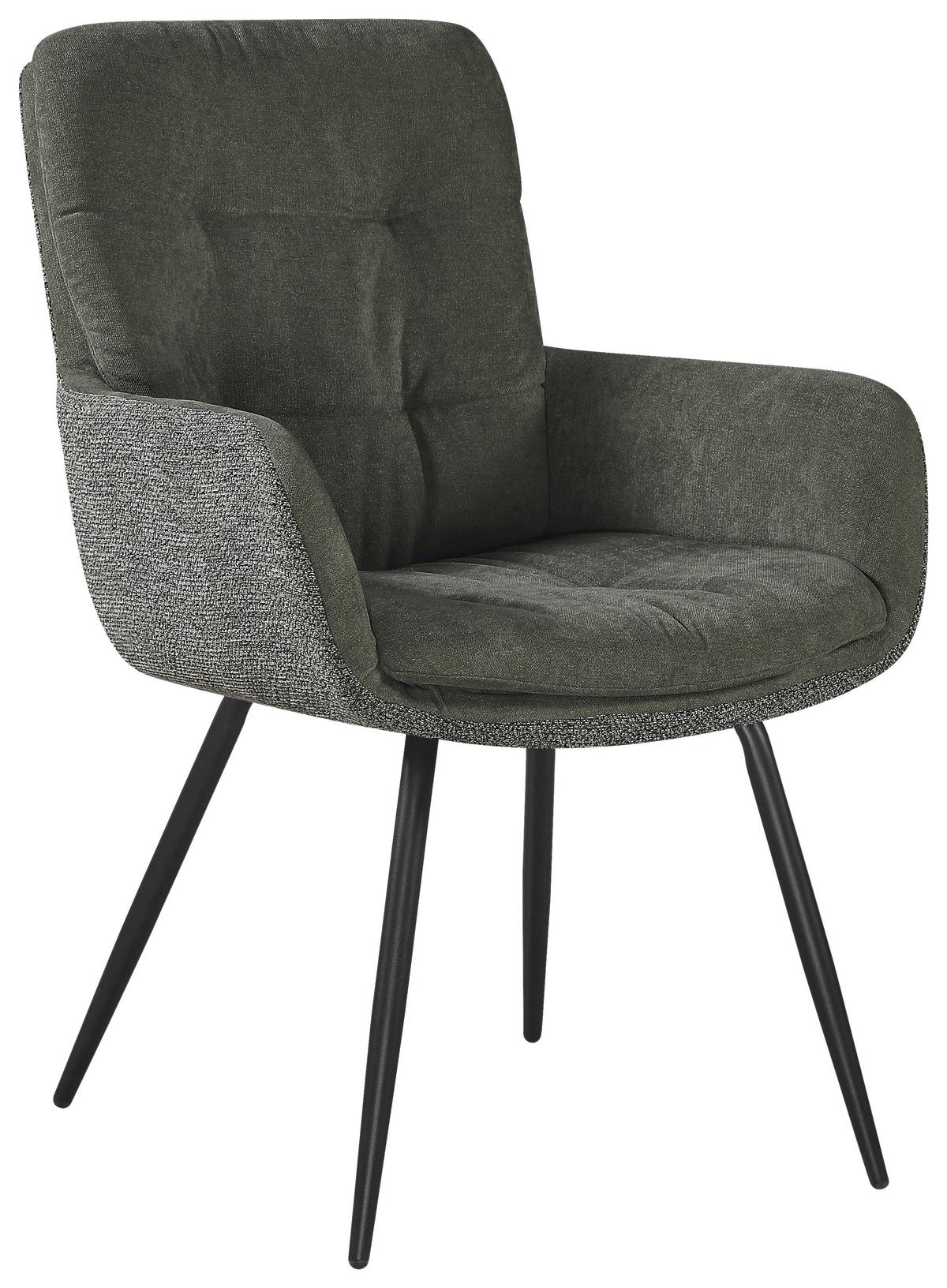 Armlehnstuhl Nova Grün/Schwarz - Schwarz/Grün, MODERN, Textil/Metall (61/89/67cm) - Premium Living