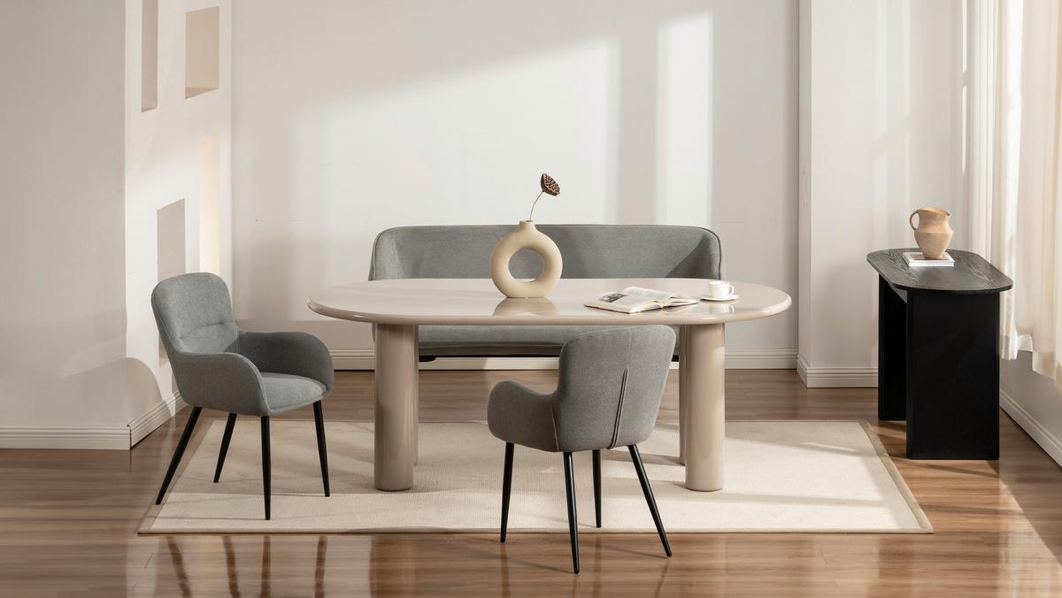 Klop Serena, Siva - siva/črna, Konvencionalno, kovina/tekstil (160/87/62cm)