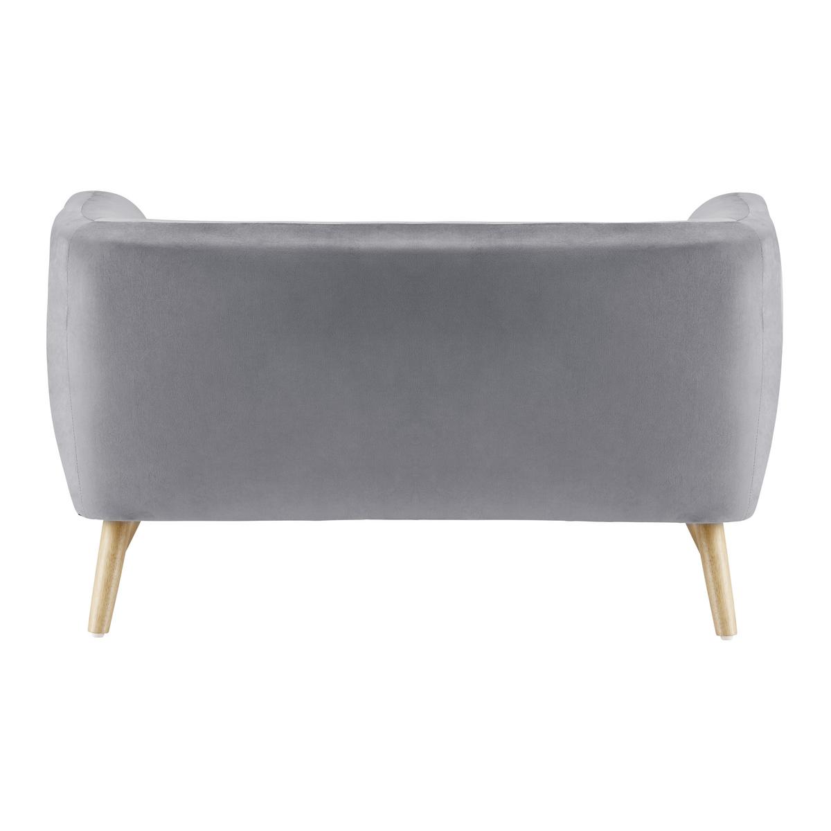 Sofa Bruno grau Samtbezug B: ca. 124 cm - Eichefarben/Grau, MODERN, Holz/Textil (124/68/71cm) - Bessagi Home