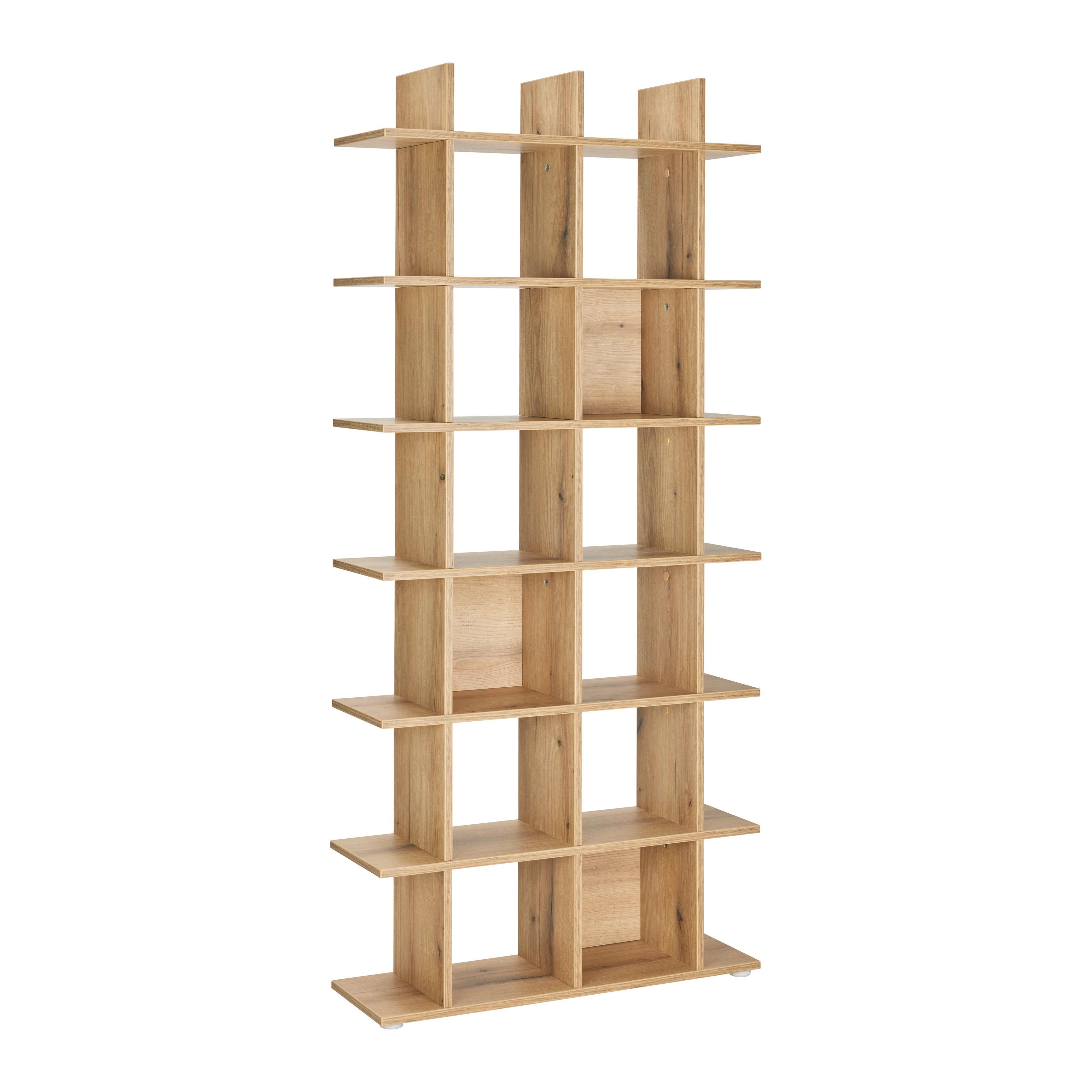 HYLLA OTTO PLUS -EXKLUSIV- - ekfärgad, Modern, trämaterial (79,8/175,2/25,5cm) - Mömax