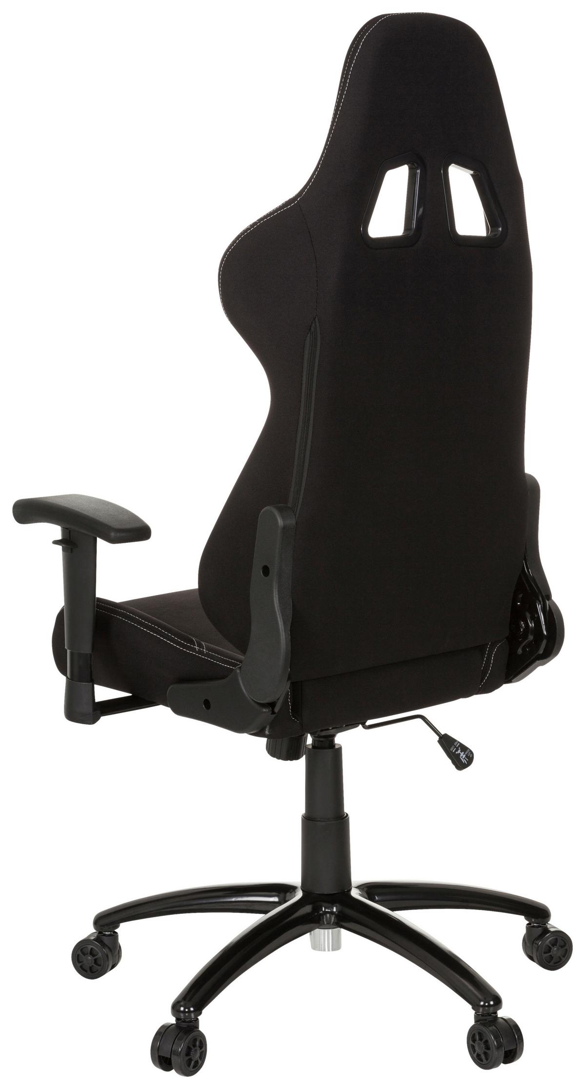 Gaming Stol Game Force, Črna - črna/bela, Basics, kovina/umetna masa (72/140/63cm) - MID.YOU
