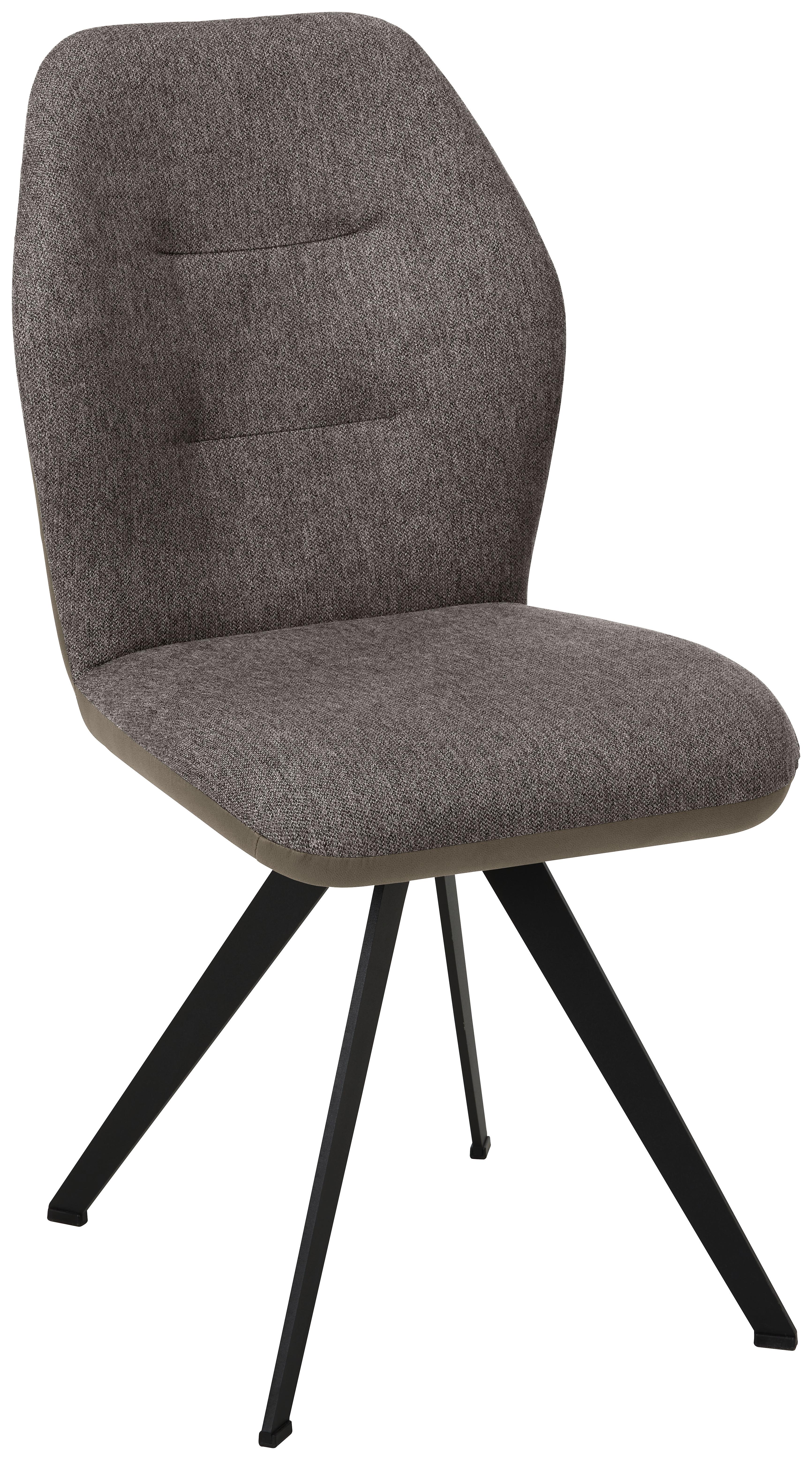 Stuhl Storm in Braun - Braun, MODERN, Textil/Metall (48/96,5/63cm) - Premium Living
