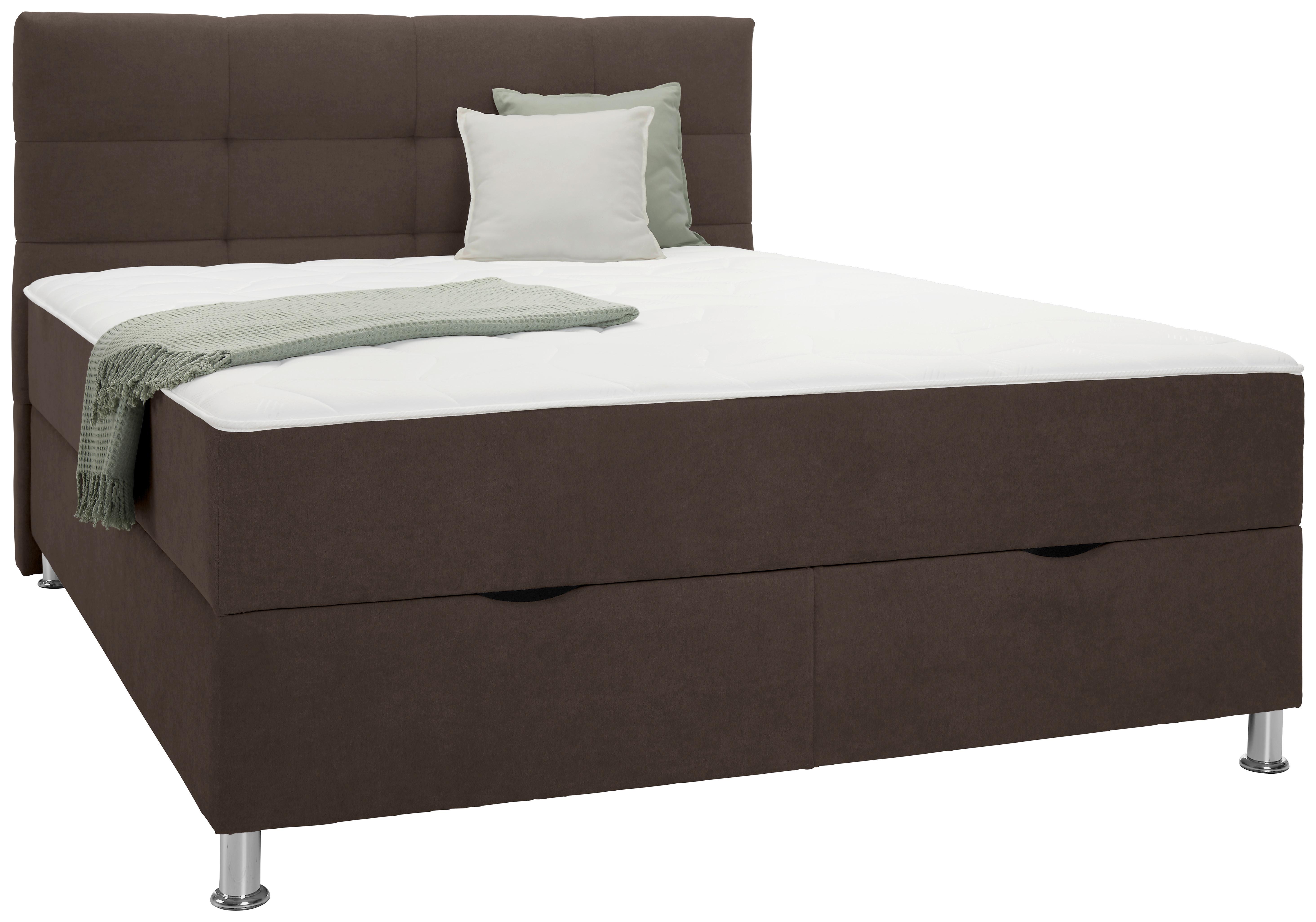 Boxbett Oviedo Braun ca. 180x200cm - Braun, KONVENTIONELL, Textil/Metall (180/200cm) - Based