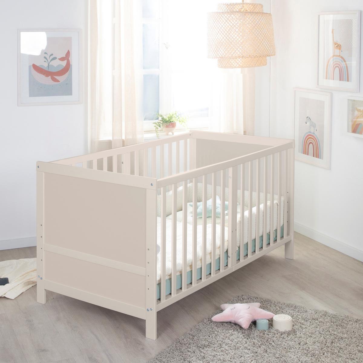Rácsos Kiságy, Átalakítható Easy Sleep - szürke, Basics, faalapú anyag (78/78/142cm) - Roba