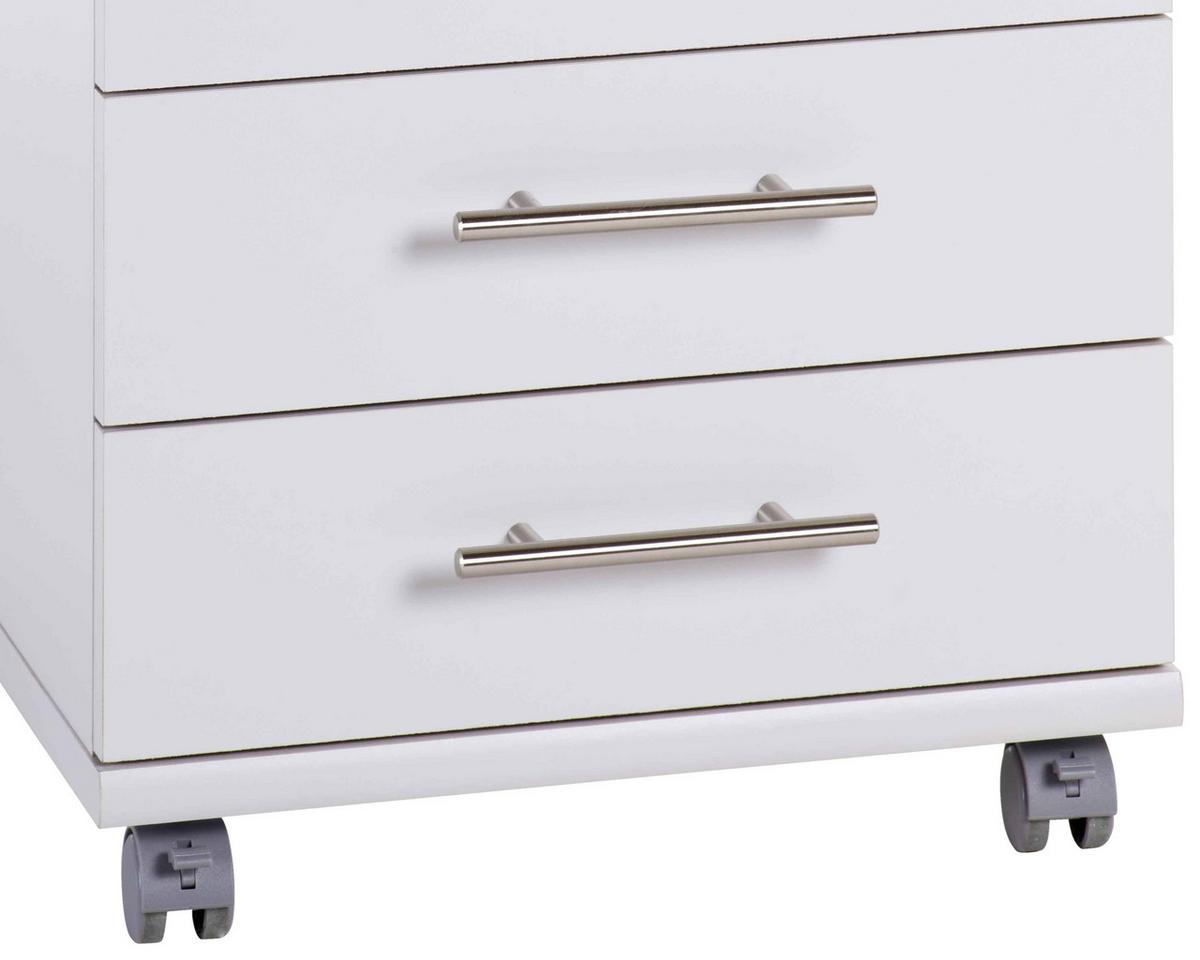 Rollcontainer "Serie 500" , hellgrau - Silberfarben/Hellgrau, Basics, Holzwerkstoff/Kunststoff (41,6/56,9/50cm) - MID.YOU
