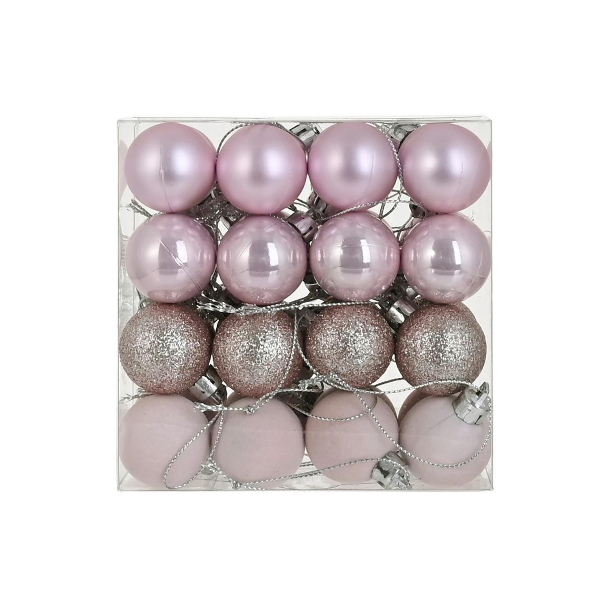 Set globuri de Crăciun 32/1 Noelina, Ø: cca. 3 cm - roz, Konventionell, plastic (3cm) - Mömax