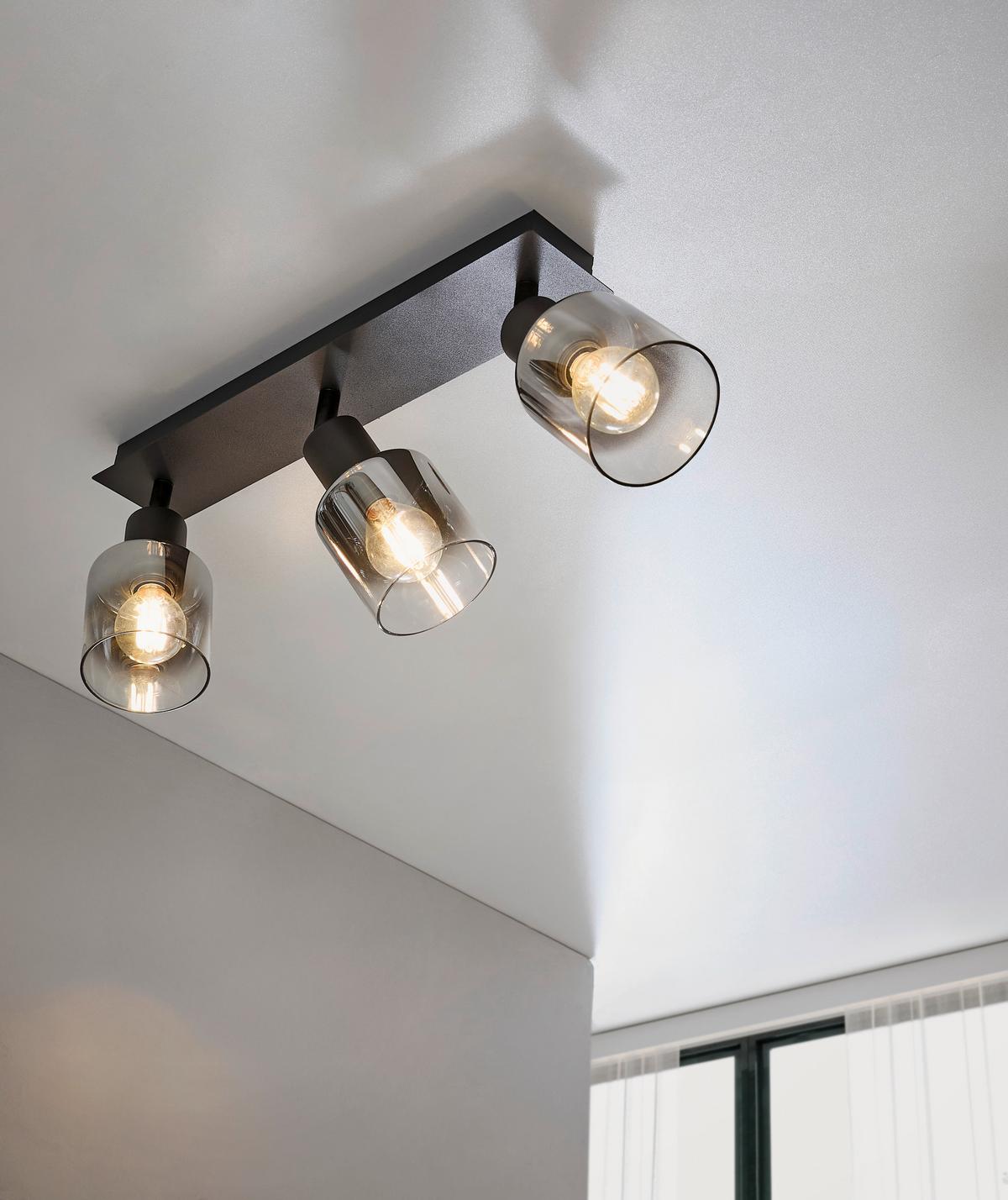 LAMPA REFLEKTOROWA GENUA *SBN* - czarny, Basics, metal/szkło (40/8/18cm) - Novel